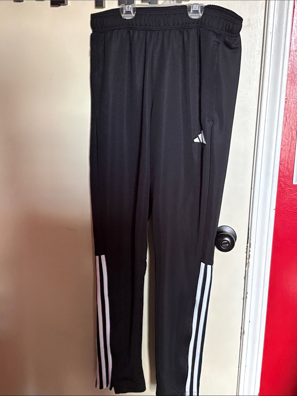 adidas Black Joggers with White Side Stripes - Kids